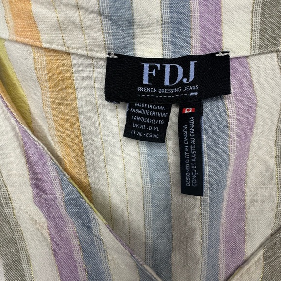 French Dressing Jeans Women's Multicolor Striped Top sz XL - Picture 8 of 8